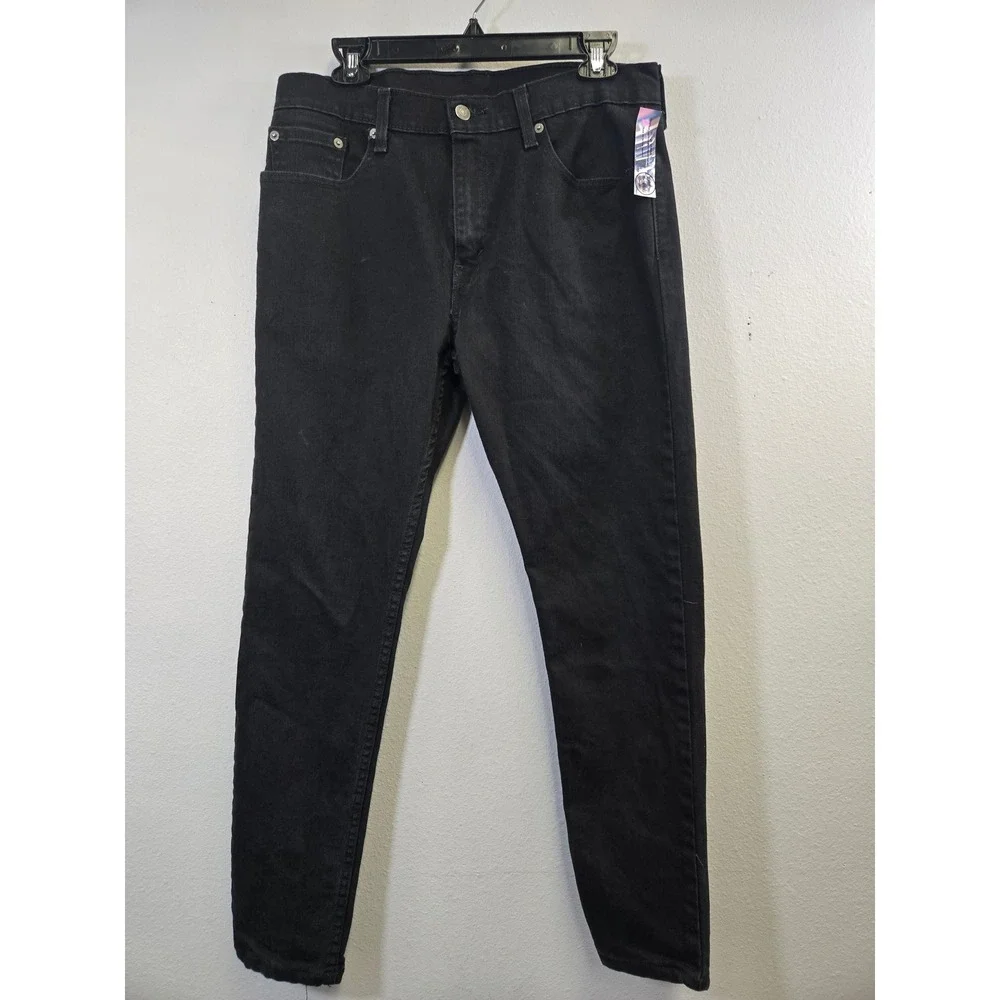 Levi's 512 Slim Taper Black Denim Jeans Mens 33x30